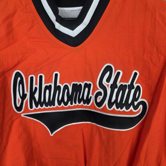 Mens Oklahoma State Vintage Birdie Nylon Pullover Jacket Orange & Black V-Neck L - Picture 2 of 8